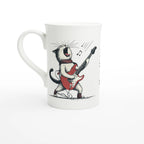 Personalised Cat Playing Guitar White 10oz Porcelain Slim Mug Default Title Personalised Porcelain Mug animal Globally Fulfilled Music