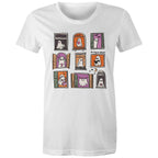 Ghosts In Windows - Womens T-shirt White Womens T-shirt Halloween Printed In Australia