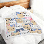 Dog Crowd - Double-Layer Fleece Blanket 51"x59"