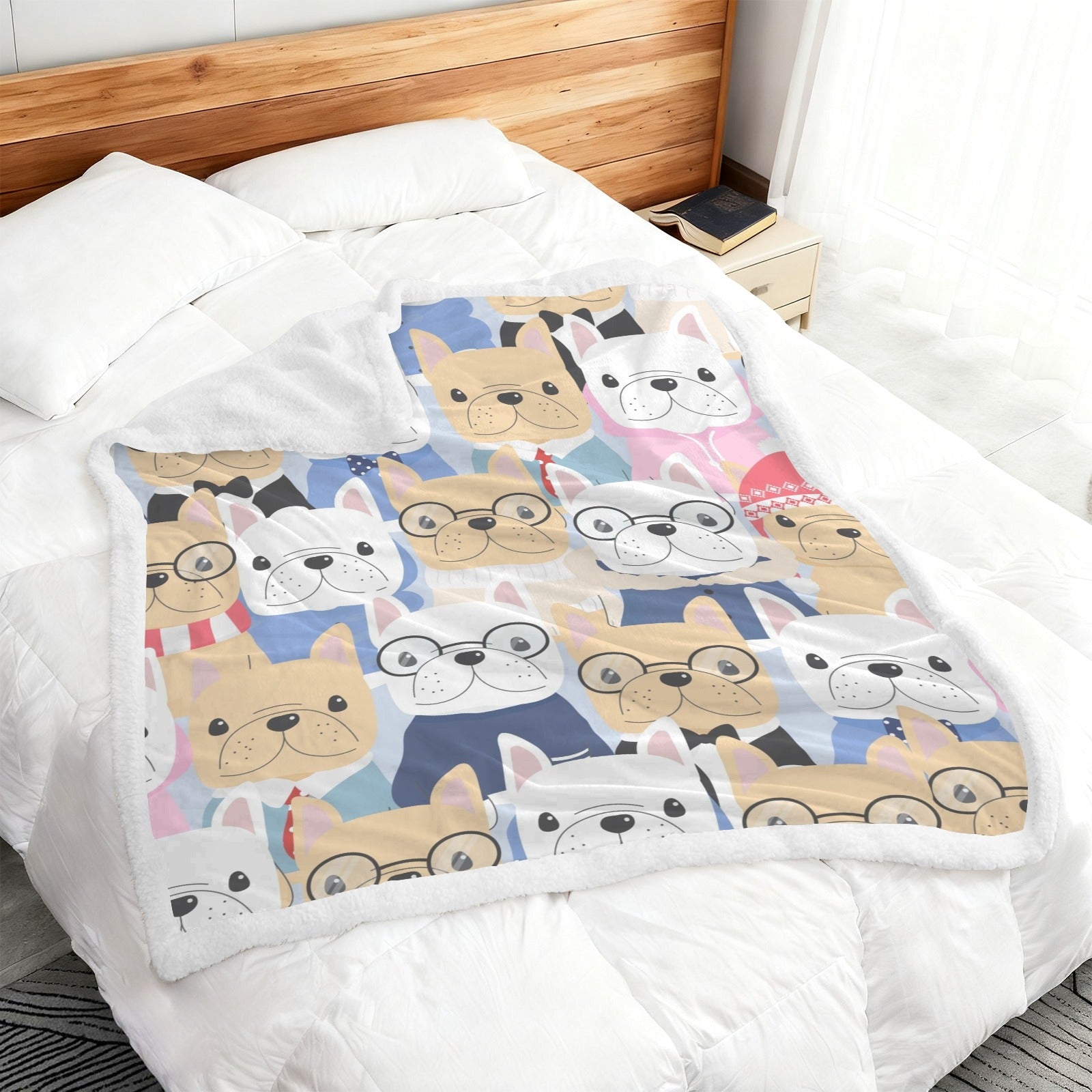 Dog Crowd - Double-Layer Fleece Blanket 51"x59"