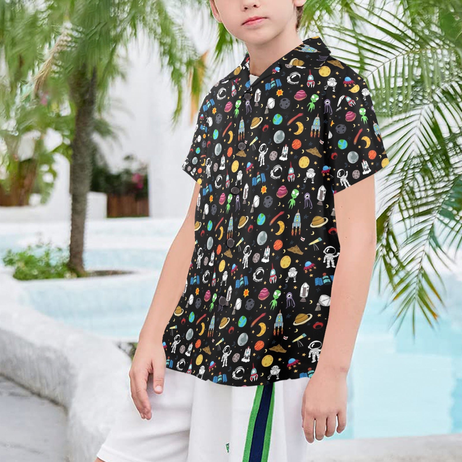 Fun Space Senior Kids Hawaiian Shirt