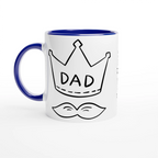 Personalised - Dad Crown And Moustache - White 11oz Ceramic Mug with Color Inside Personalised Mug Customise Dad Globally Fulfilled Personalise