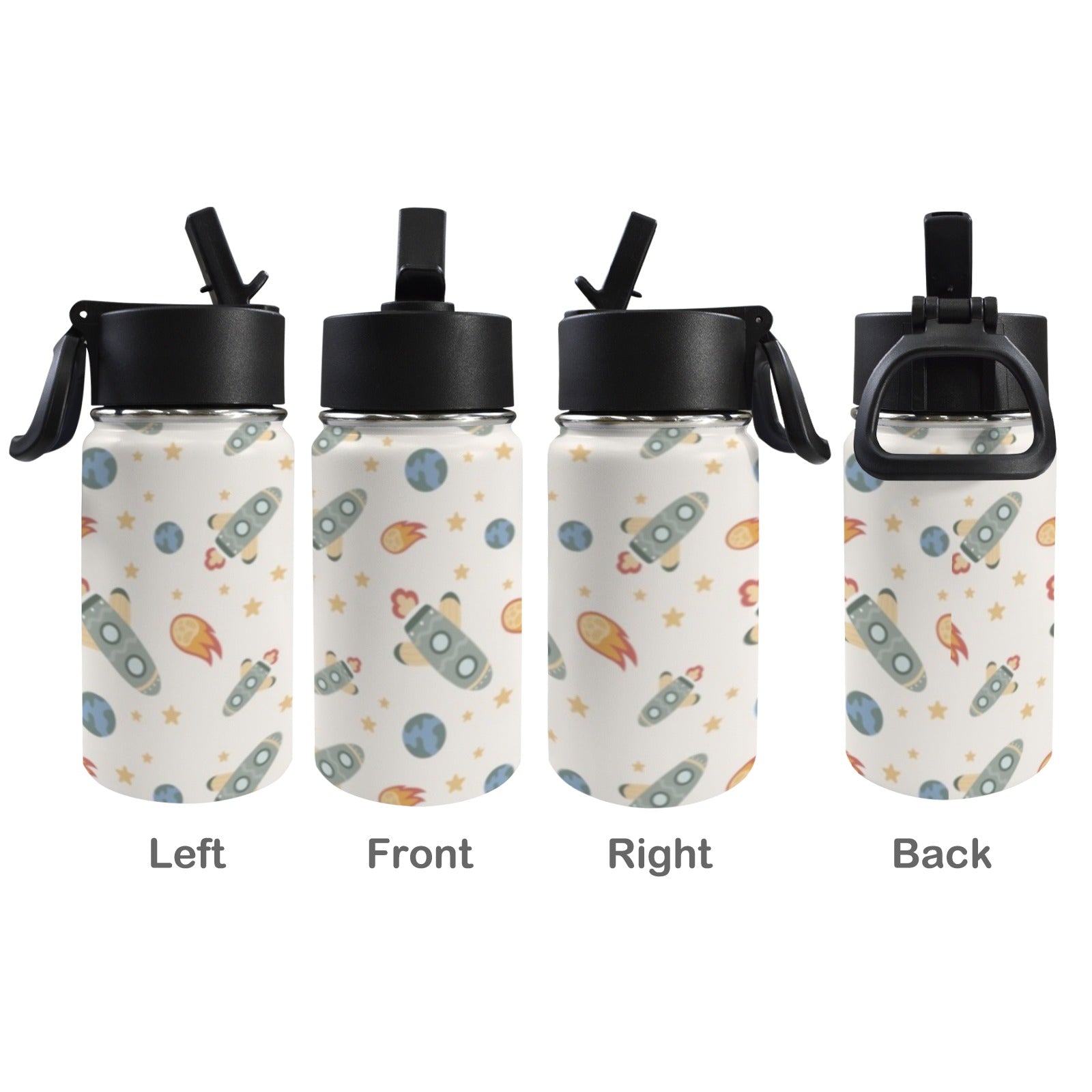 Rockets 12oz Kids Water Bottle with Straw Lid