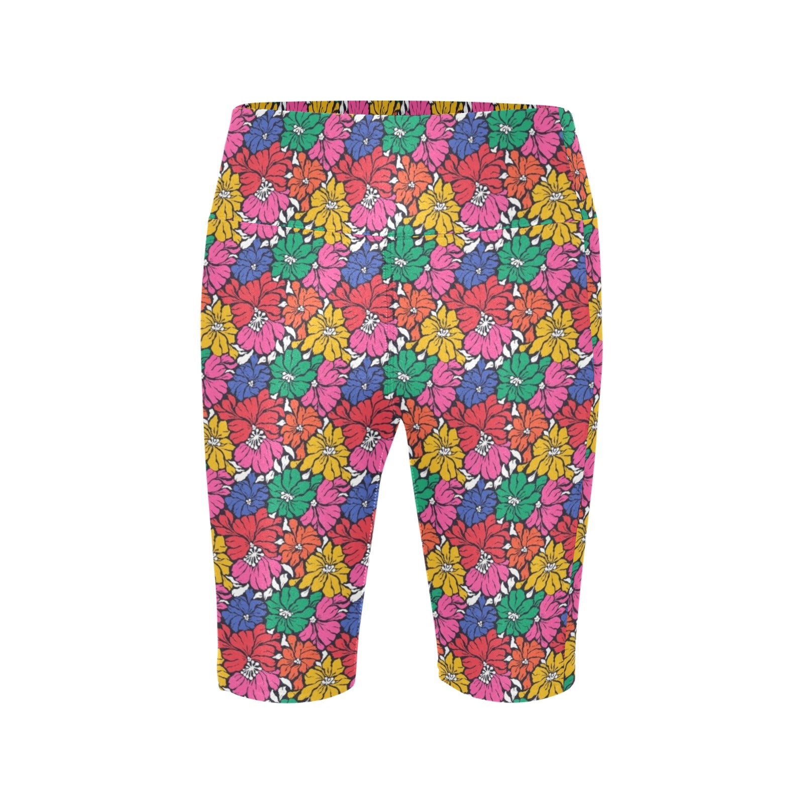 Bright And Bold Flowers Women's Bike Shorts With Side Pockets Women's Bike Shorts Plants Printed Offshore