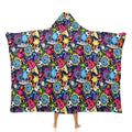 Sticker Music Kids Hooded Blanket 100cm x 130cm white 40"×50" Kids Hooded Blanket Music Printed Offshore