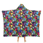 Sticker Music Kids Hooded Blanket 100cm x 130cm white 40"×50" Kids Hooded Blanket Music Printed Offshore