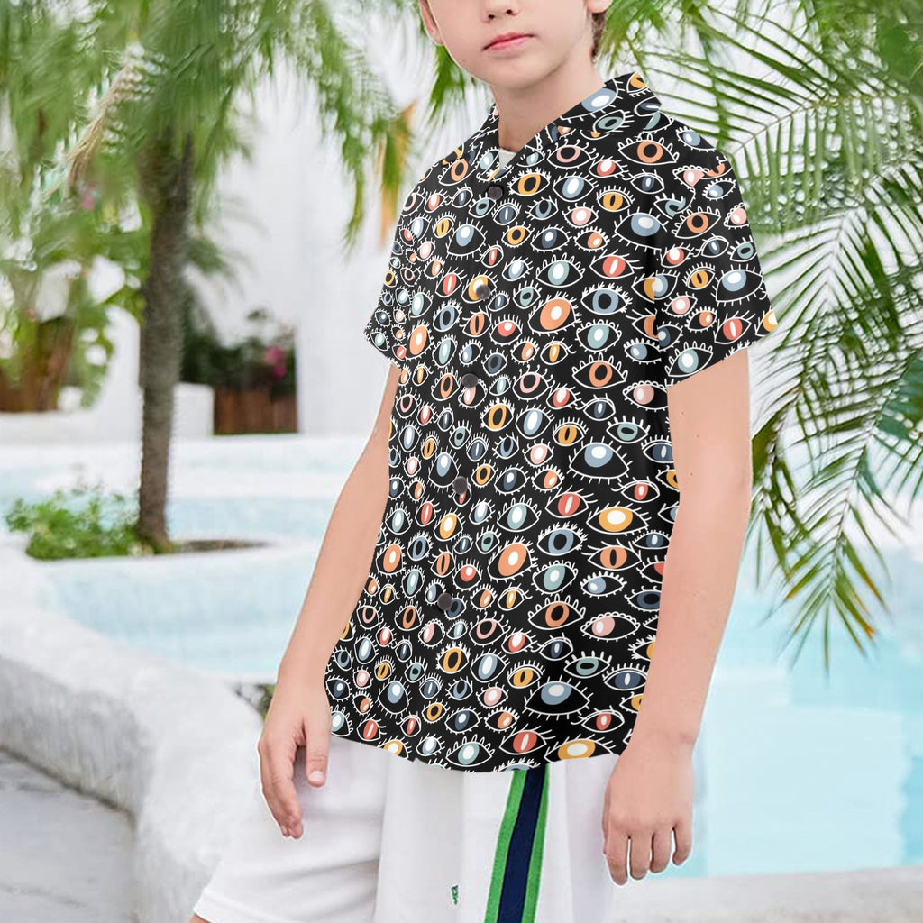 Eyes On Black Senior Kids Hawaiian Shirt