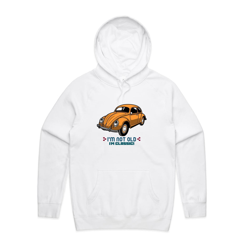 I'm Not Old, I'm Classic - Mens Hoodie White Mens Hoodie Dad Printed In Australia