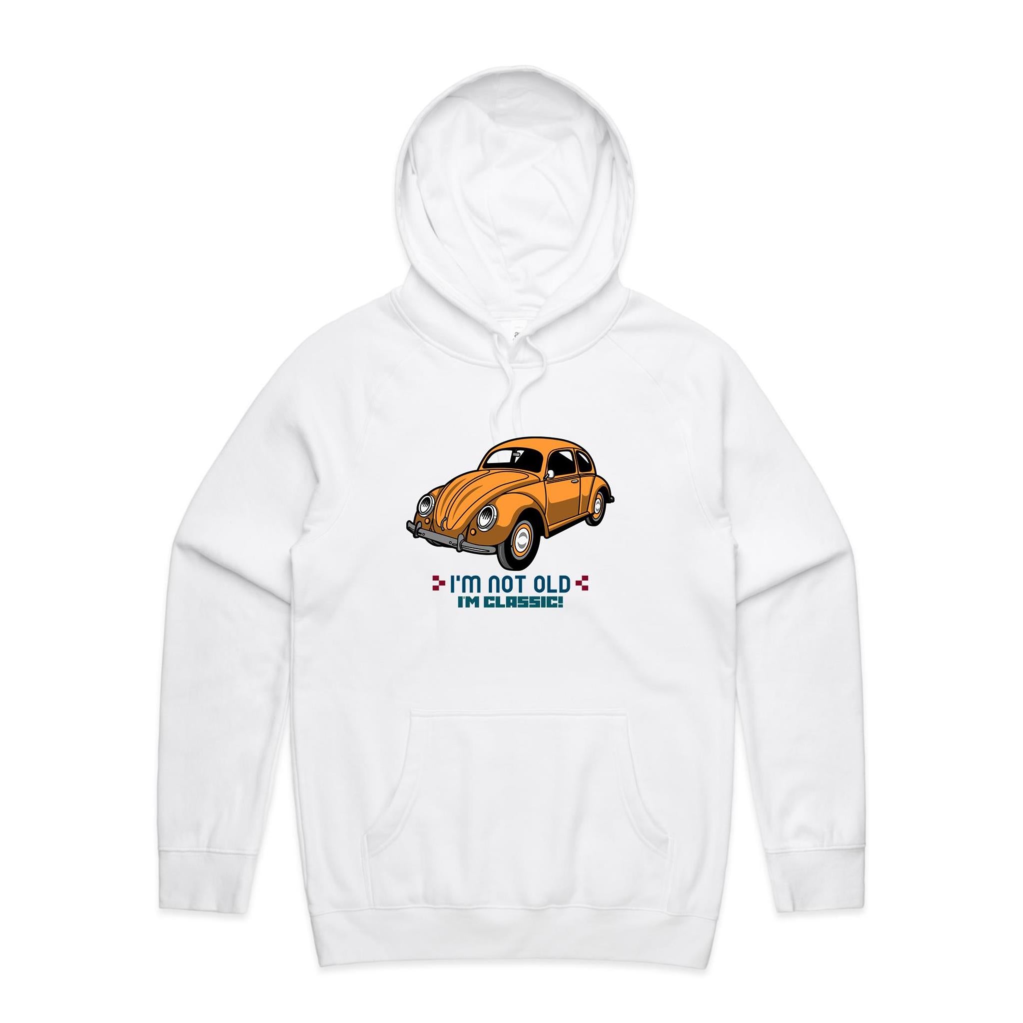 I'm Not Old, I'm Classic - Mens Hoodie White Mens Hoodie Dad Printed In Australia