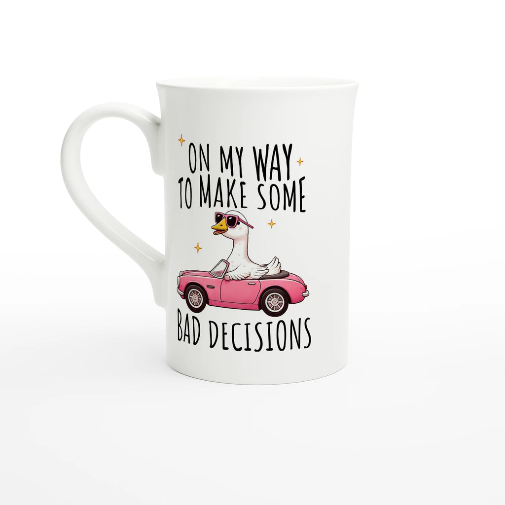 On My Way To Make Some Bad Decisions - White 10oz Porcelain Slim Mug Default Title Porcelain Mug animal Globally Fulfilled