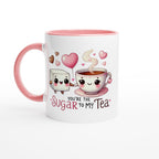 You're The Sugar To My Tea, Valentine - White 11oz Ceramic Mug with Colour Inside Ceramic Pink Colour 11oz Mug Food Globally Fulfilled Love