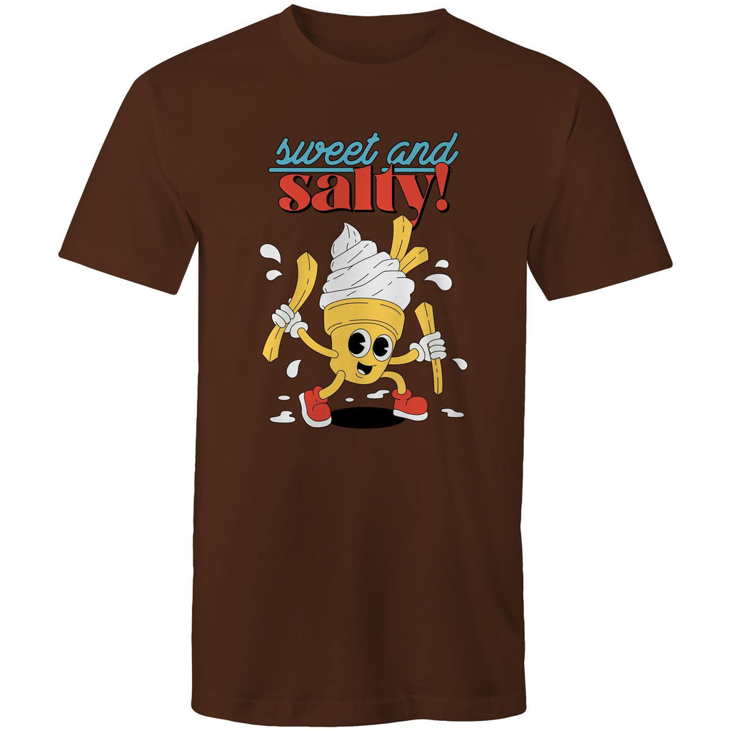Sweet And Salty, Ice Cream And Fries - Mens T-Shirt Dark Chocolate Mens T-shirt Food Printed In Australia