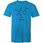 Caffeine Molecule - Mens T-Shirt Arctic Blue Mens T-shirt Coffee Printed In Australia Science