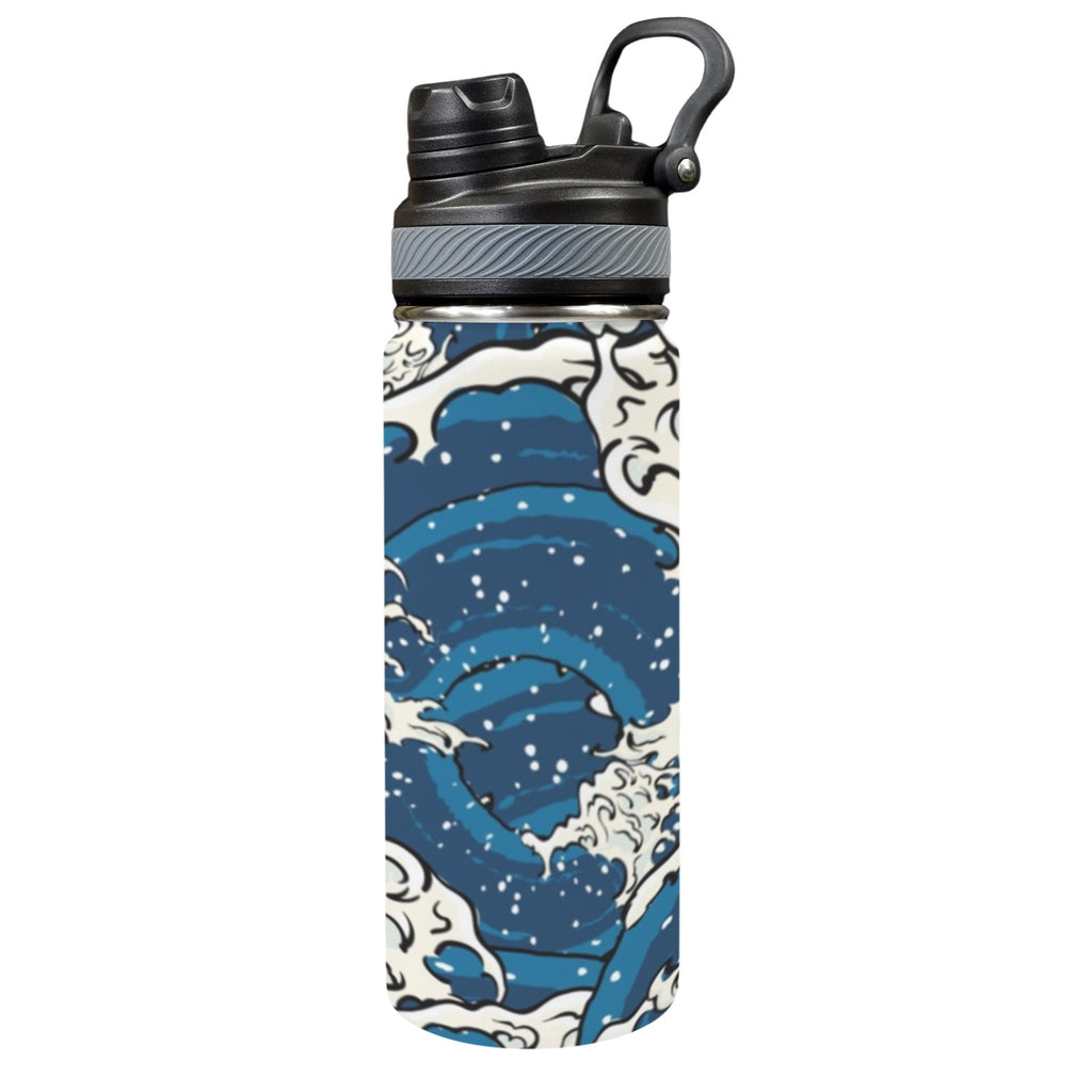 Waves - Insulated Water Bottle with Dual-Use Lid (18oz) One Size Insulated Water Bottle with Dual-Use Lid (18oz) Printed Offshore Surf
