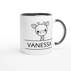 Personalise - Giraffe Name - 11oz Ceramic Mug Personalised 11oz Mug animal customise Globally Fulfilled Name personalise