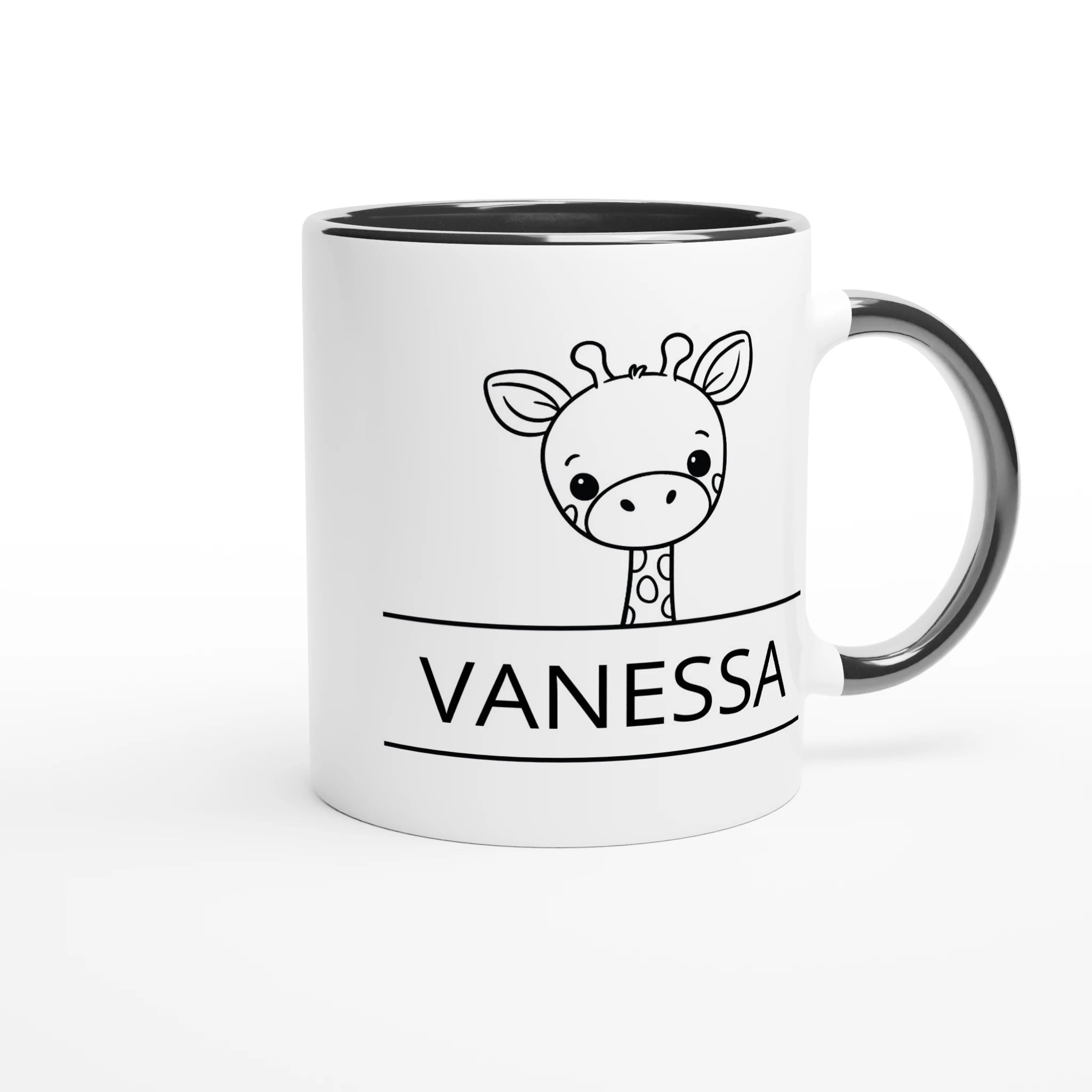 Personalise - Giraffe Name - 11oz Ceramic Mug Personalised 11oz Mug animal customise Globally Fulfilled Name personalise
