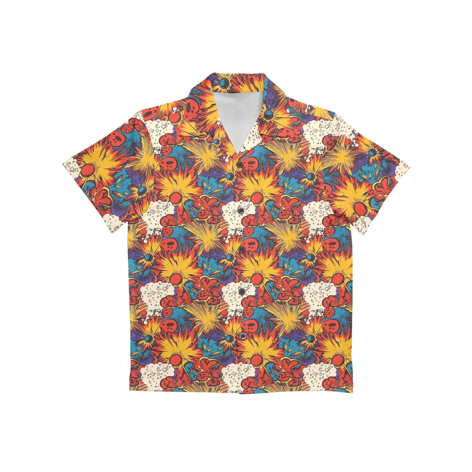 Comic Book Explosions Junior Kids Hawaiian Shirt
