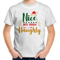 Nice Until Proven Naughty, Christmas - Kids Youth T-Shirt White Kids Christmas T-shirt Christmas Printed In Australia