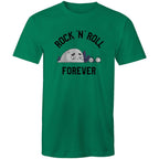 Rock And Roll Forever - Mens T-Shirt Kelly Green Mens T-shirt Music Printed In Australia