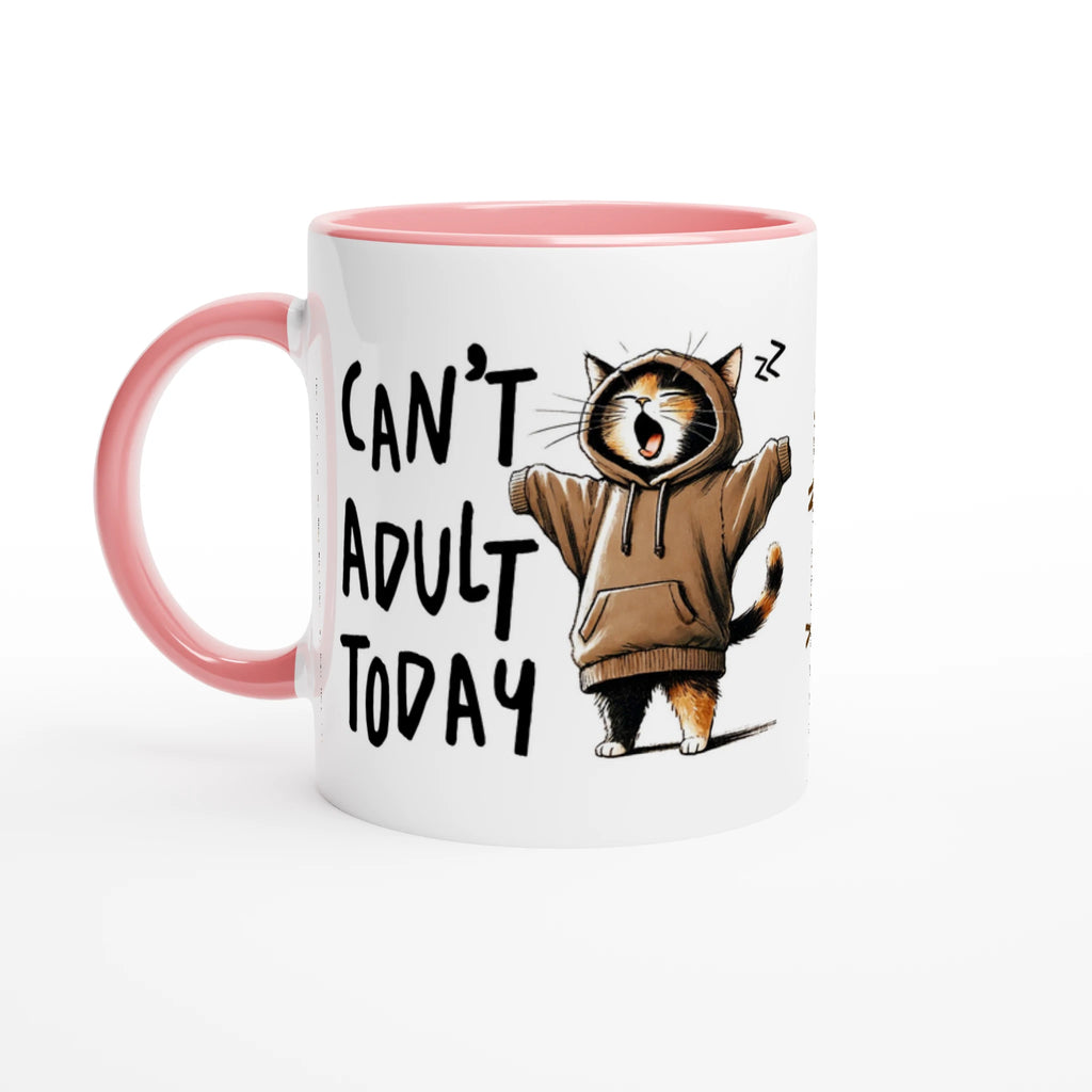 Personalise - Can't Adult Today - 11oz Ceramic Mug Ceramic Pink Personalised 11oz Mug animal Globally Fulfilled