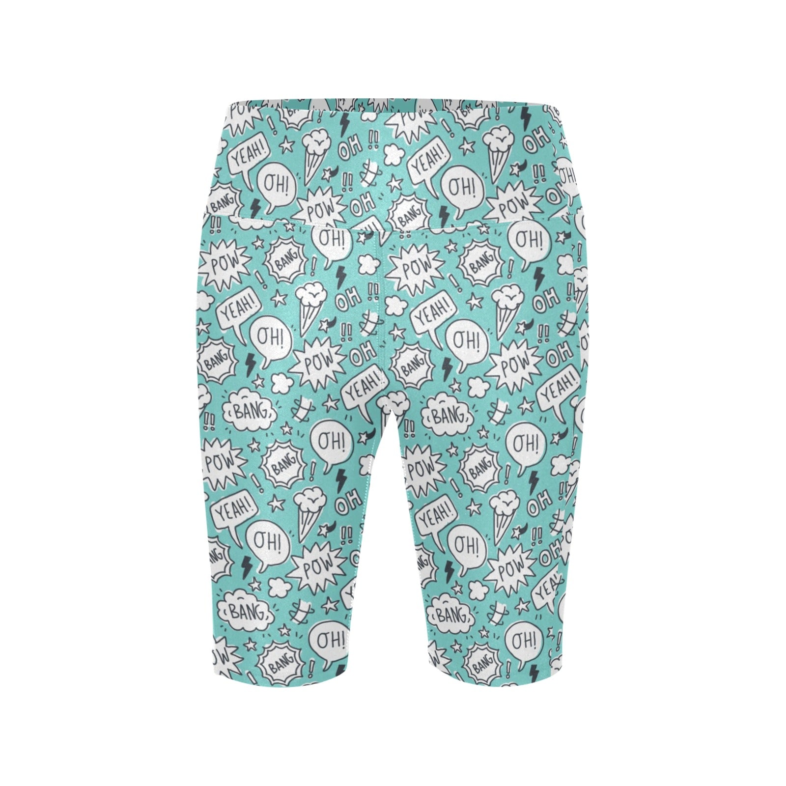 Comic Book Speech Bubbles Women's Bike Shorts With Side Pockets Women's Bike Shorts comic Printed Offshore