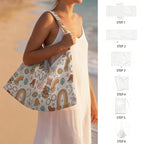 Peace And Love Beach Chair Towel Cover with Side Pockets