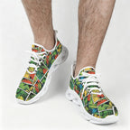 Tropical Comic Book Style Men's Twisted Sole Sneakers