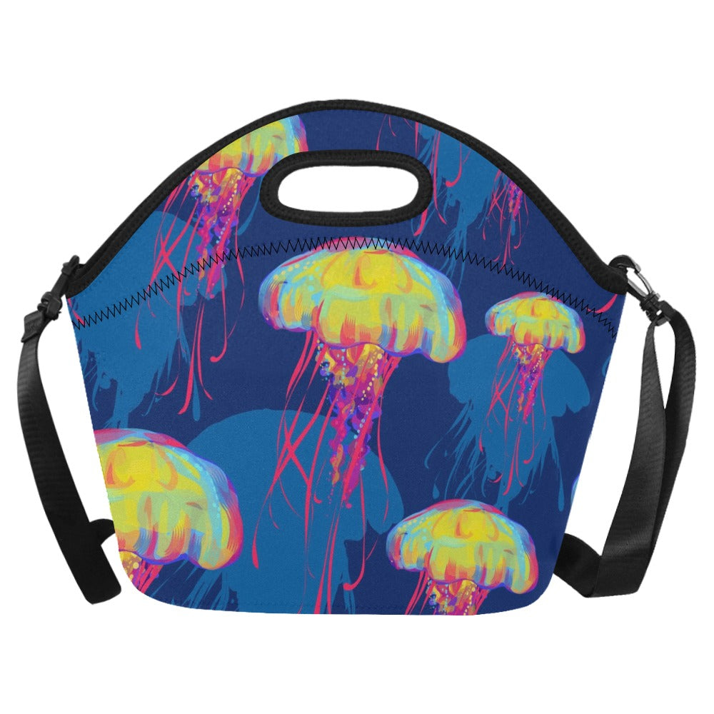 Bright Jellyfish - Neoprene Lunch Bag One Size Neoprene Lunch Bag Printed Offshore