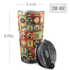 Retro Life - 20oz Mobile Tumbler with Lid (Black Lock) 20oz Travel Mug Printed Offshore Retro