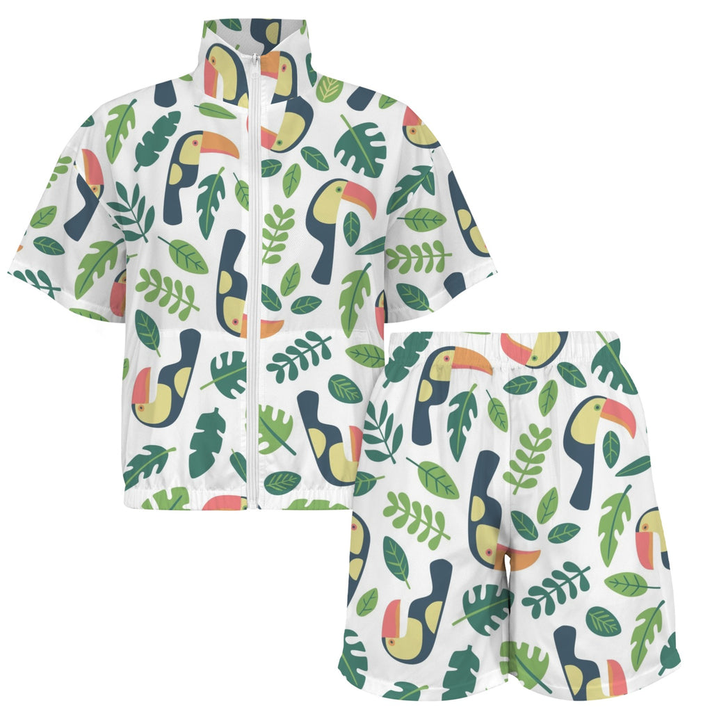 Toucans Women's Windbreaker Short Set Women's Windbreaker Short Set animal Printed Offshore