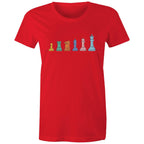 Chess - Womens T-shirt Red Womens T-shirt Chess Games Printed In Australia