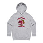 Retro TV, Technical Difficulties - Womens Hoodie Grey Marle Womens Hoodie Printed In Australia Retro Tech