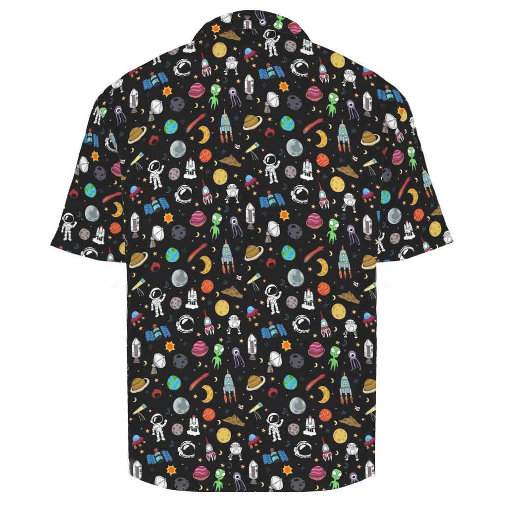Fun Space Men's Crinkle Hawaiian Shirt
