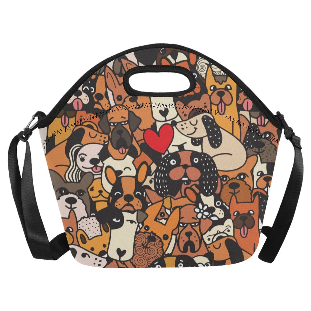 Dog Crowd 2 - Neoprene Lunch Bag Neoprene Lunch Bag Printed Offshore