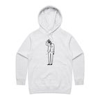 Coffee Brain - Womens Hoodie White Marle Womens Hoodie Coffee Printed In Australia