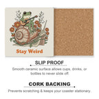 Stay Weird, Frog With Guitar Ceramic Coasters Ceramic Coasters animal Music Printed Offshore