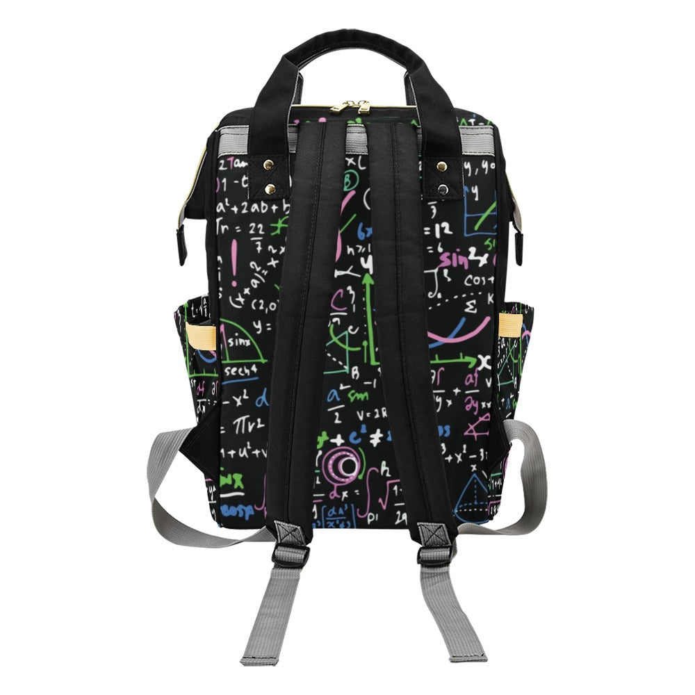 Equations In Green And Pink - Multi-Function Backpack, Nappy / Diaper Bag
