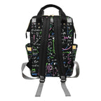Equations In Green And Pink - Multi-Function Backpack, Nappy / Diaper Bag