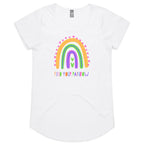Find Your Rainbow - Womens Scoop Neck T-Shirt White Womens Scoop Neck T-shirt Positivity Printed In Australia
