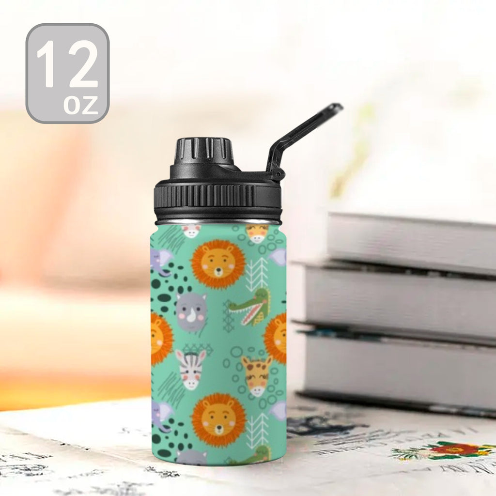 Safari Animals Kids Water Bottle with Chug Lid (12 oz) Kids Water Bottle with Chug Lid animal Printed Offshore