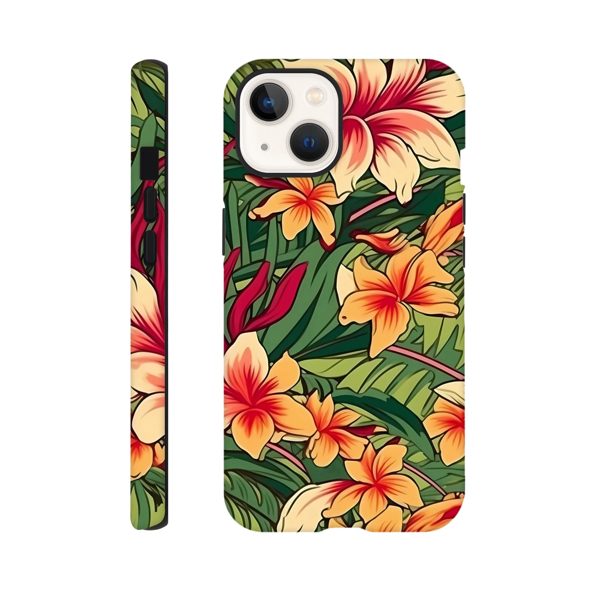 Vintage Hawaiian Floral - Apple iPhone Tough case iPhone 13 iPhone Tough Case Globally Fulfilled Plants Surf