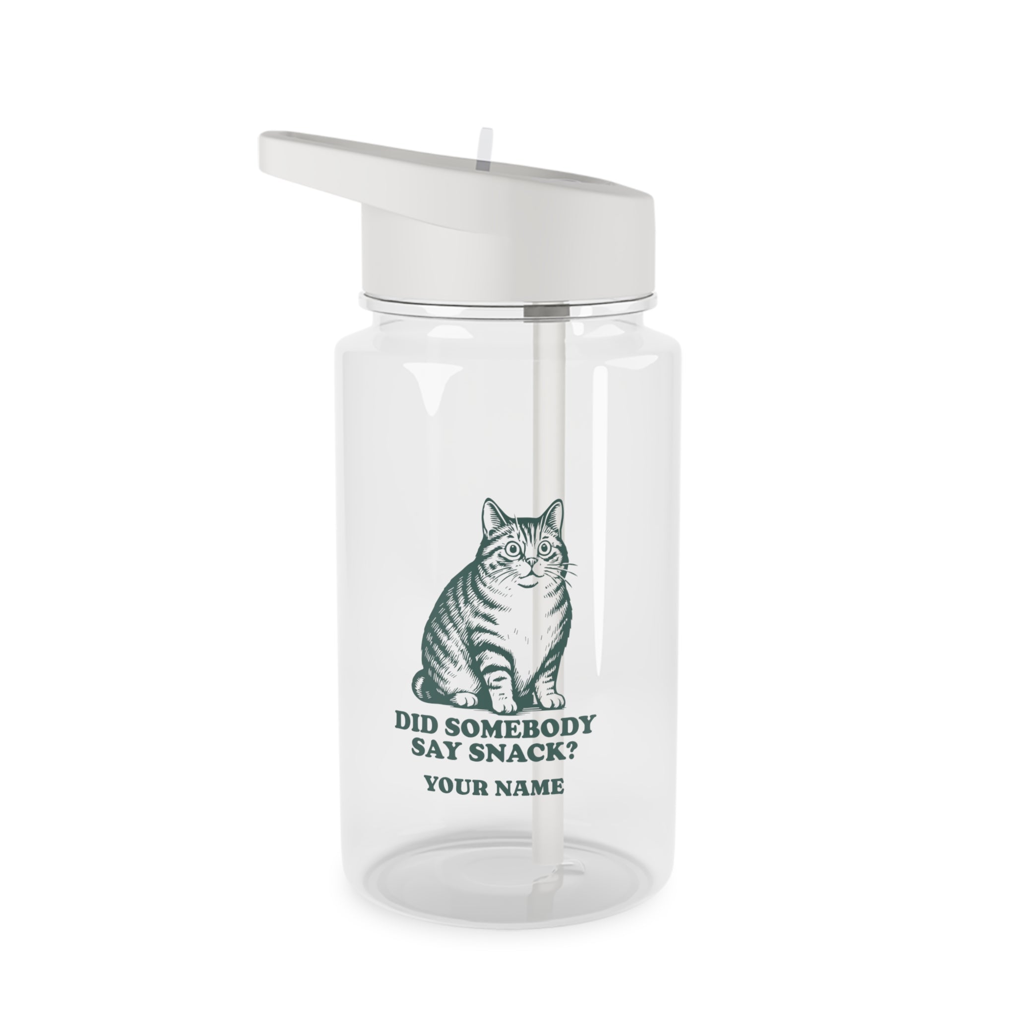 Personalised - Cat, Did Somebody Say Snack - Tritan Water Bottle