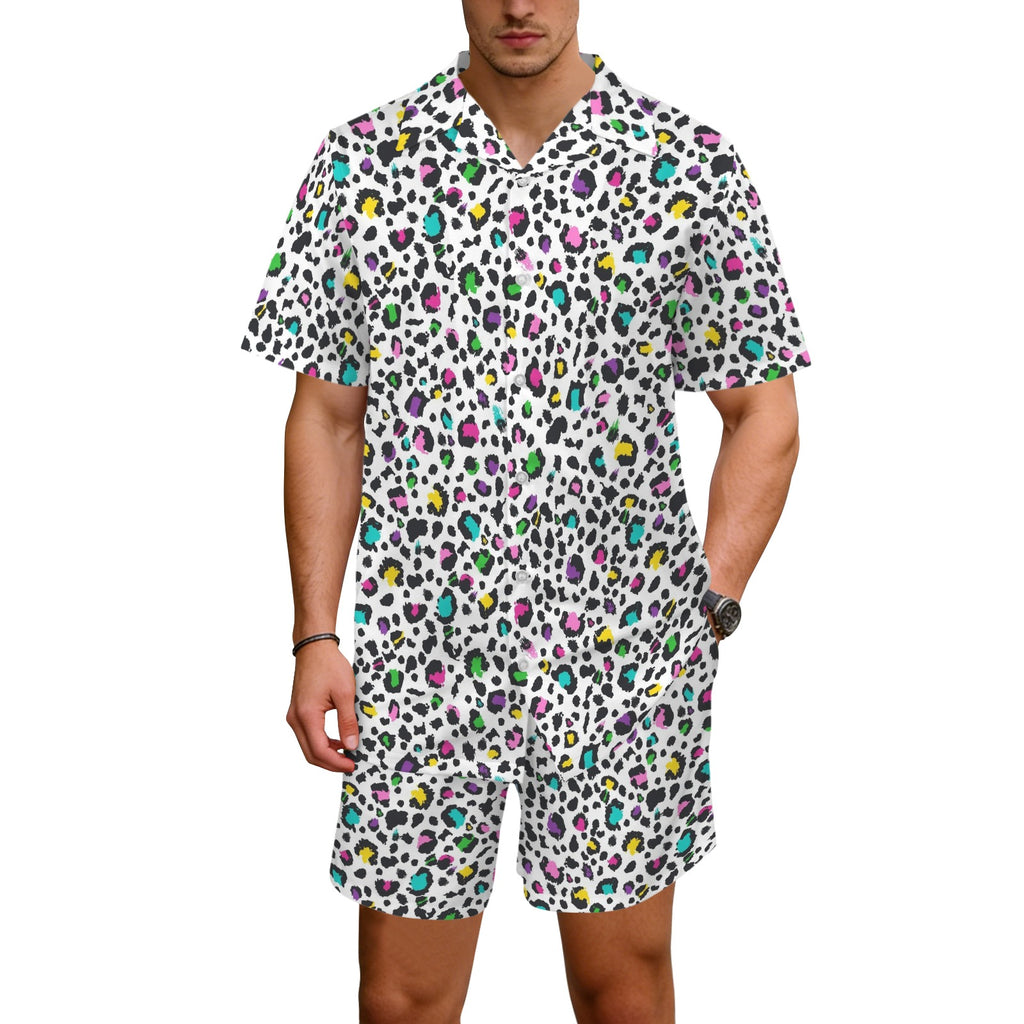 Animal Print In Colour Men's Hawaiian Shirt & Shorts Set Men's Hawaiian Shirt & Shorts Set animal Printed Offshore