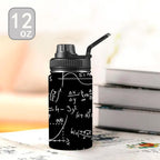 Equations Kids Water Bottle with Chug Lid (12 oz) Kids Water Bottle with Chug Lid Maths Printed Offshore Science