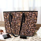 Coffee Beans - Leather Tote Bag-Large