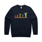Saxophone Player Evolution - AS Colour Stencil Crew Sweatshirt Navy Sweatshirt Music Printed In Australia