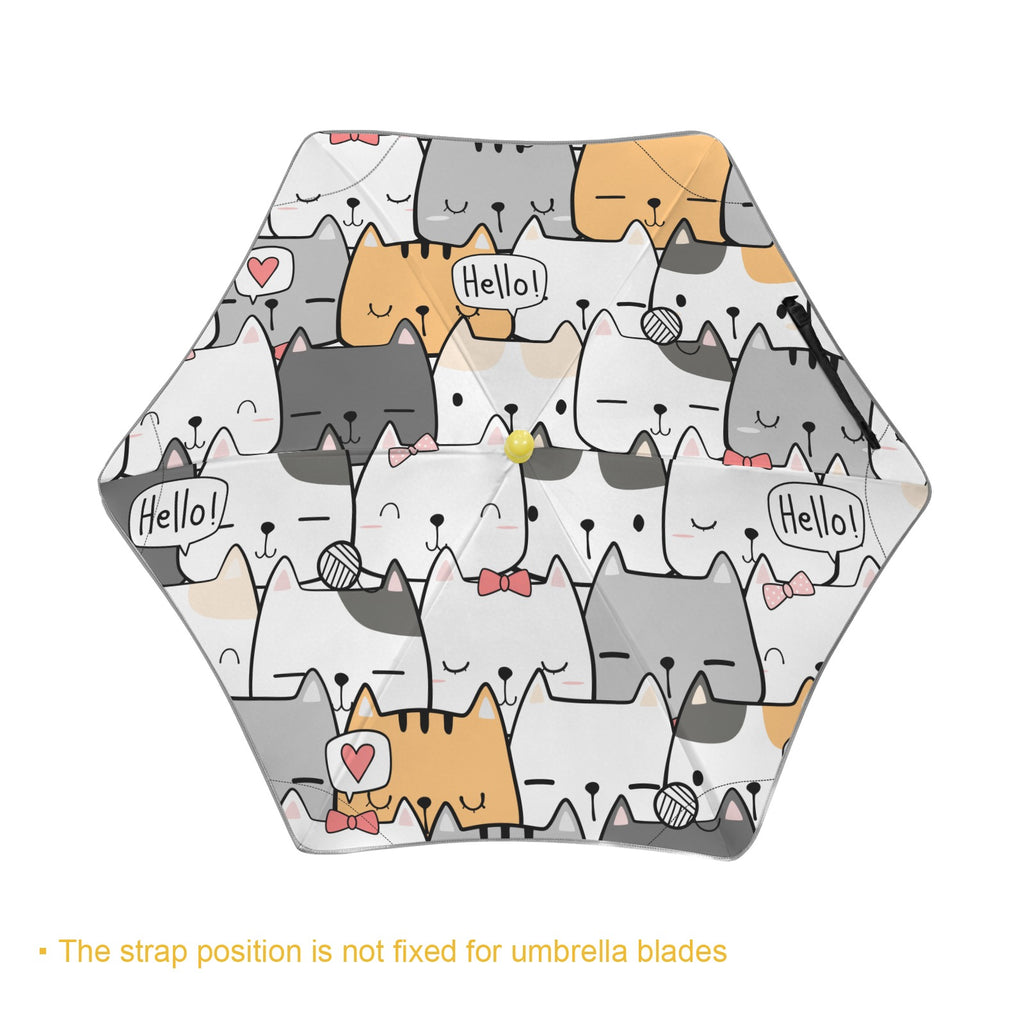 Cat Hello Kids Safe Round Corner Umbrella Kids Safe Round Corner Umbrella animal Printed Offshore