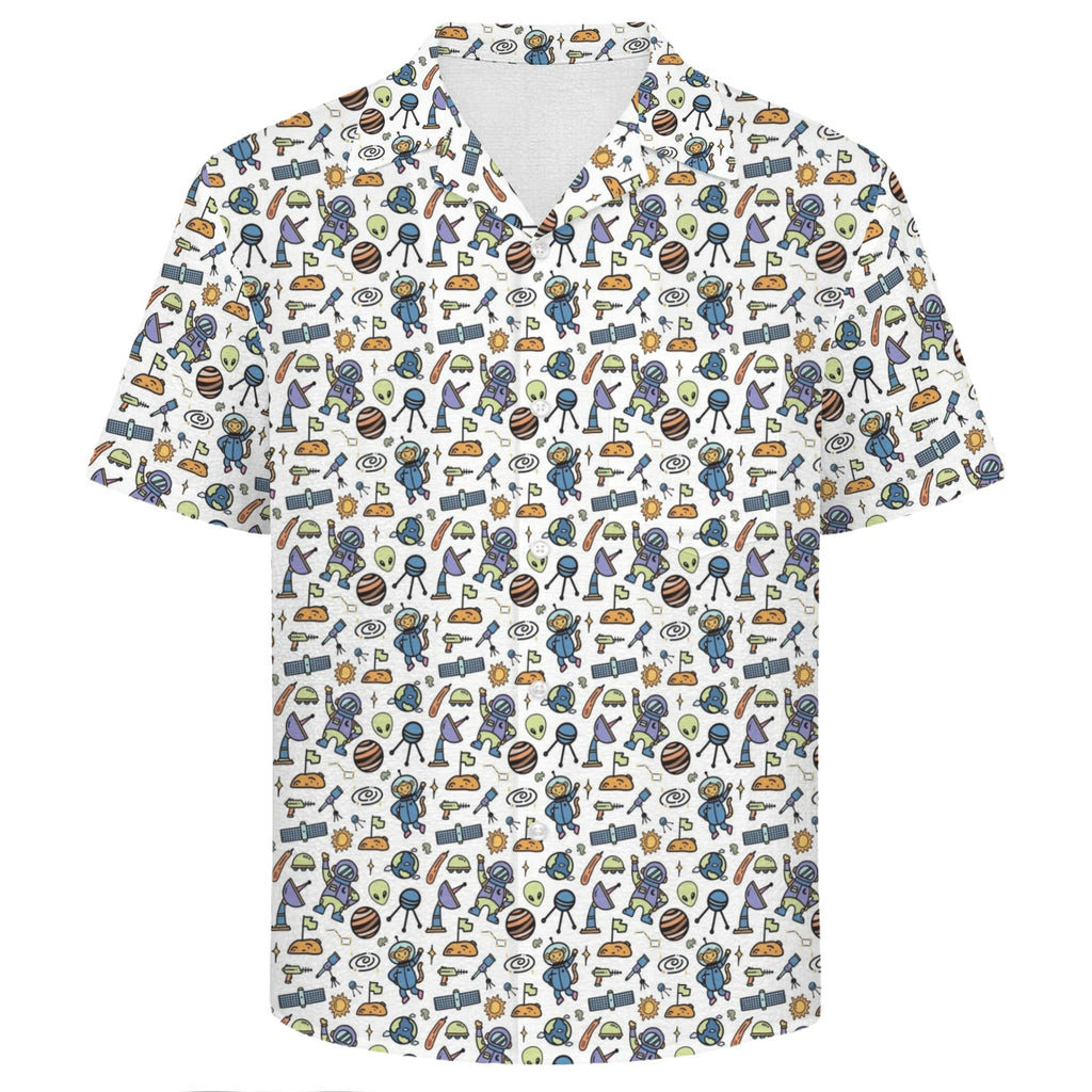 All About Space Men's Crinkle Hawaiian Shirt