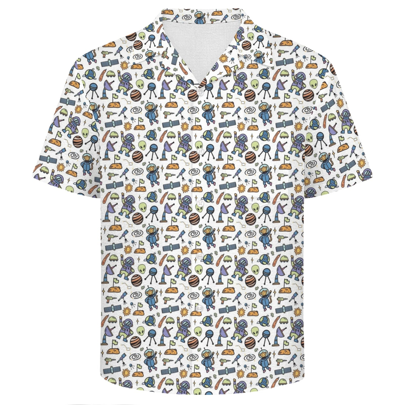 All About Space Men's Crinkle Hawaiian Shirt