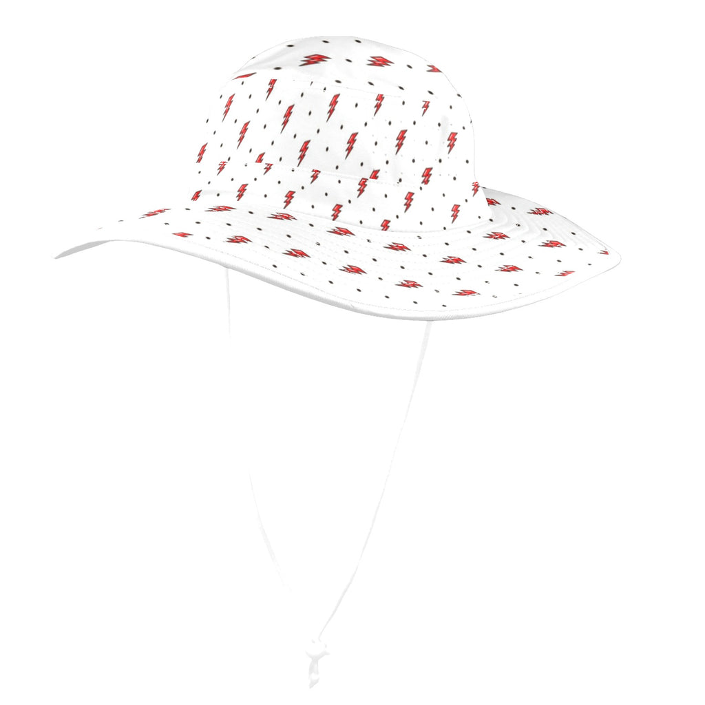 Red Lightning Wide Brim Bucket Hat Wide Brim Bucket Hat comic Printed Offshore